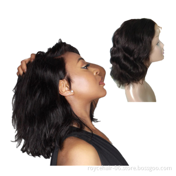 100  Brazilian Virgin Remy Human Hair Body Wave Short Bob Curly Lace Front Wig With Baby Hair
